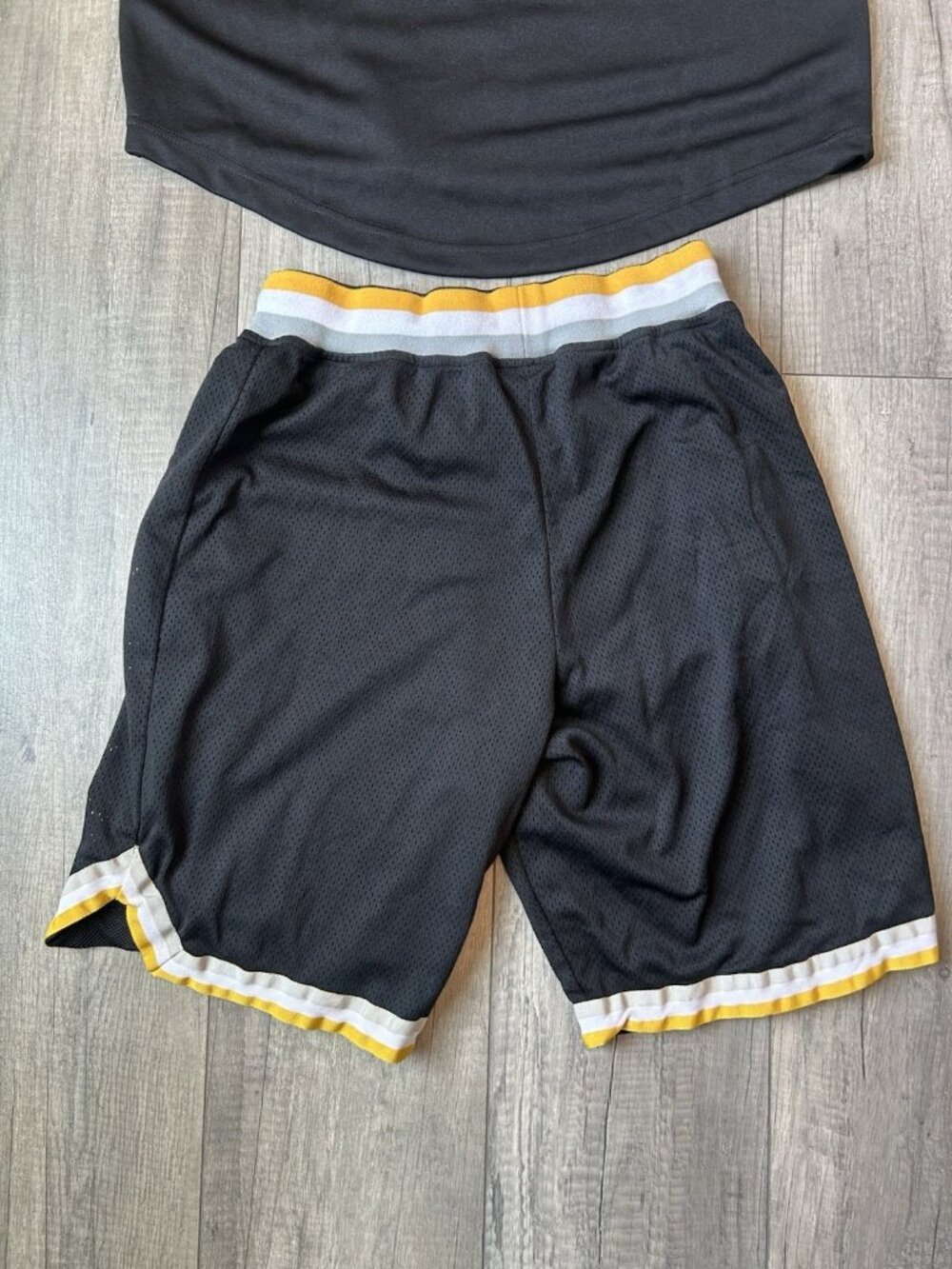 Something Inked Baseball Jersey Shorts Set Black Gold Size S Small Buttons Shirt - Picture 14 of 16